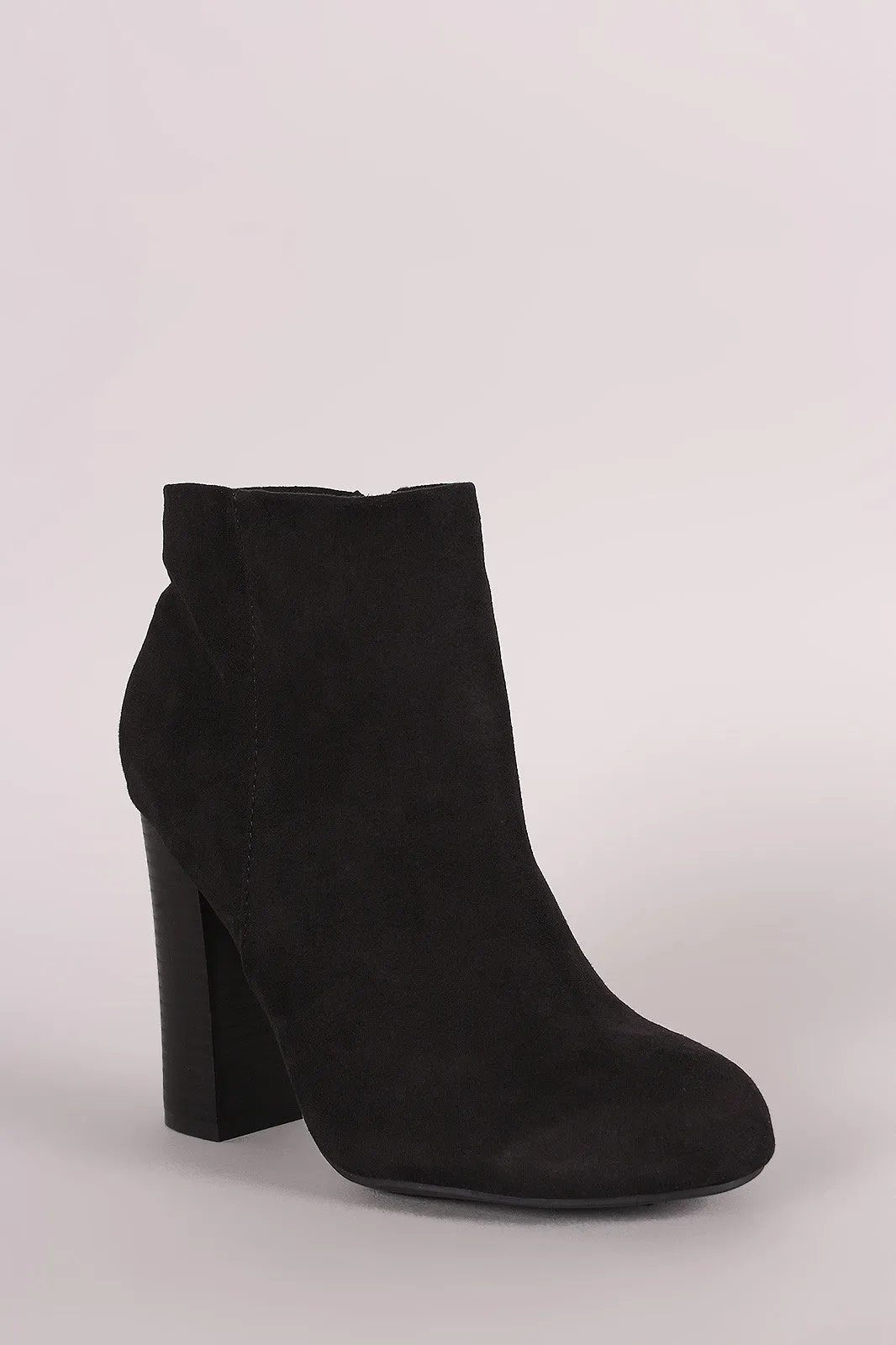 Bamboo Suede Chunky Heeled Ankle Boots