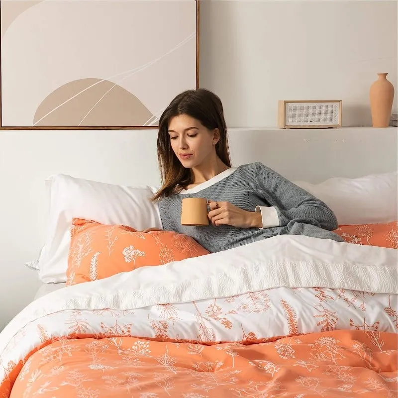 Bedsure King 3 Piece Bedding Set, Coral