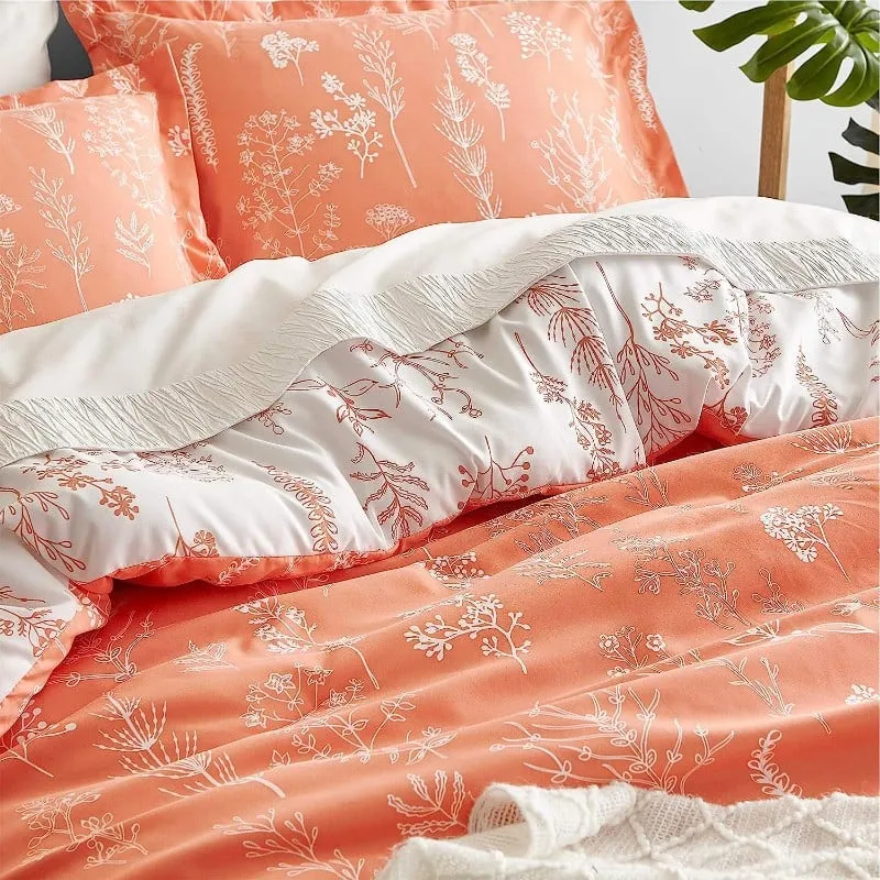 Bedsure King 3 Piece Bedding Set, Coral