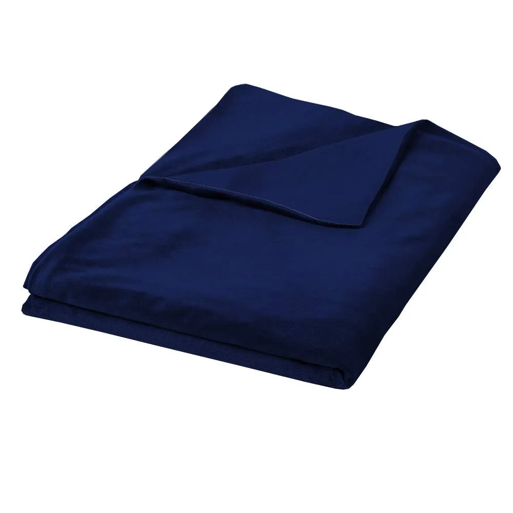 Bhoomi Impex Weighted Blanket/Comforter for a Adult - Queen(15 Lbs Or 6.8 Kg) - Calm, Sleep Better and Relax Naturally. Queen Size_Grey Blanket   Navy Blue Cover