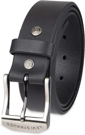 Brown Leather Belt with Roller Buckle by Levi's