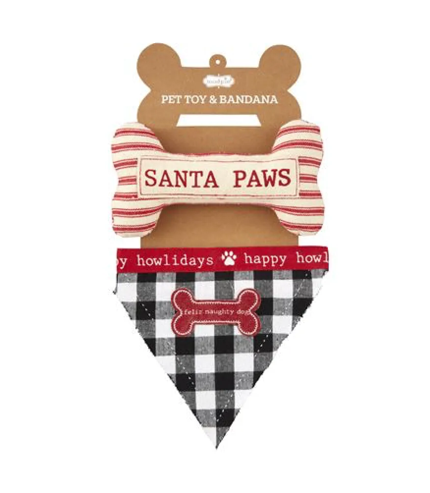 Christmas Pet Bandana & Toy Set - 3 Styles