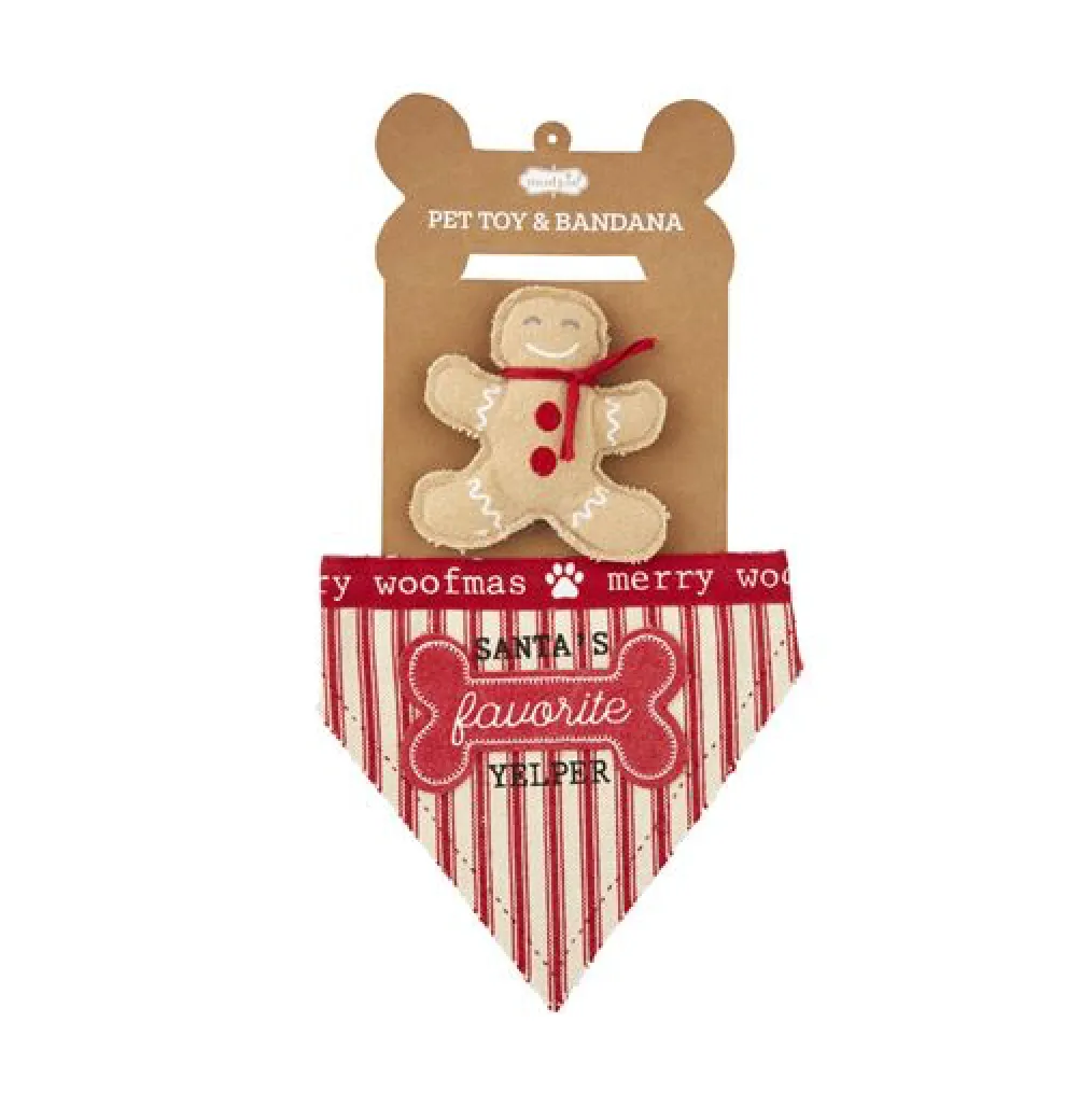 Christmas Pet Bandana & Toy Set - 3 Styles