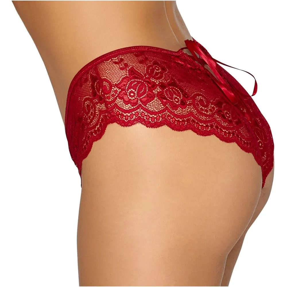 Cottelli Crotchless Panties Red