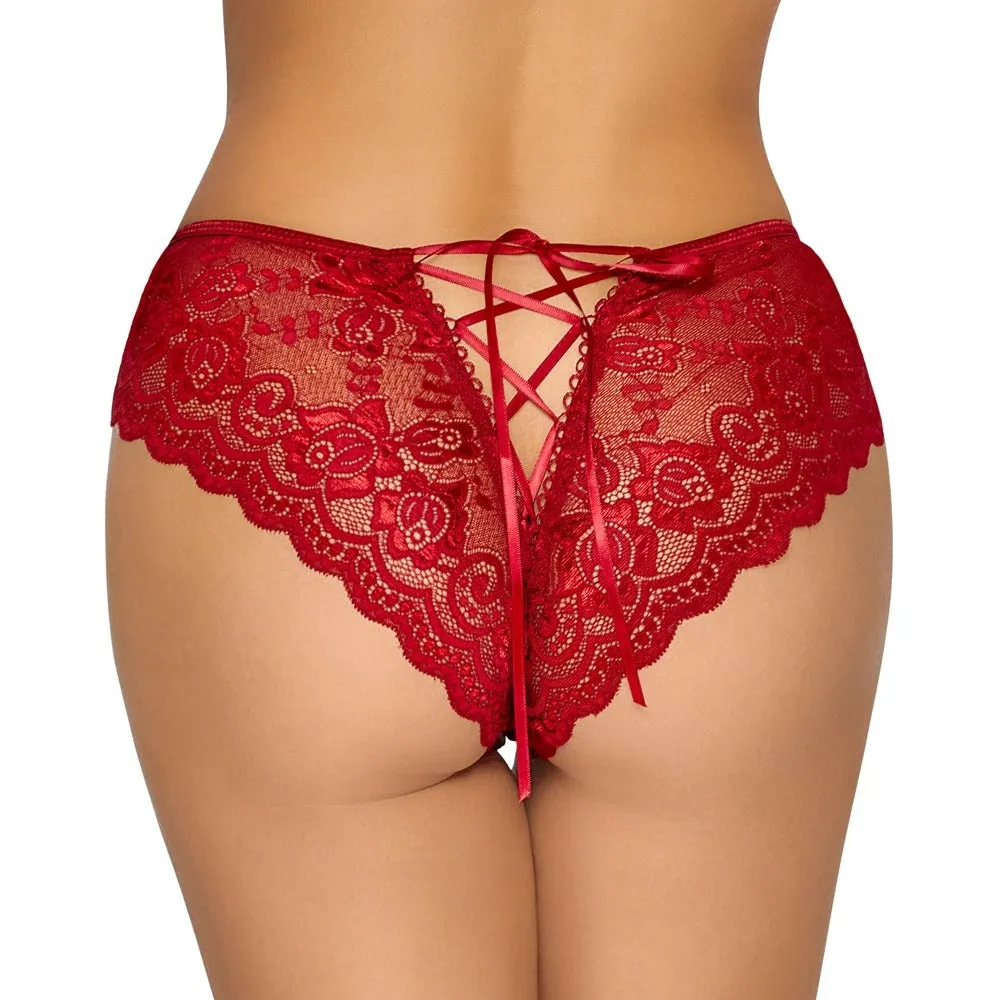Cottelli Crotchless Panties Red