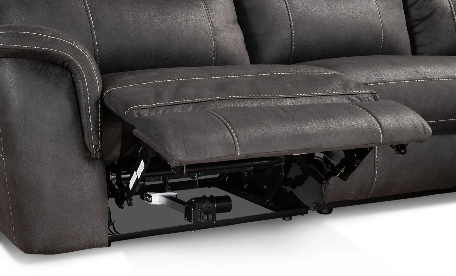 Declan 6-Piece Faux Suede Power Reclining Sectional Sofa - Grey