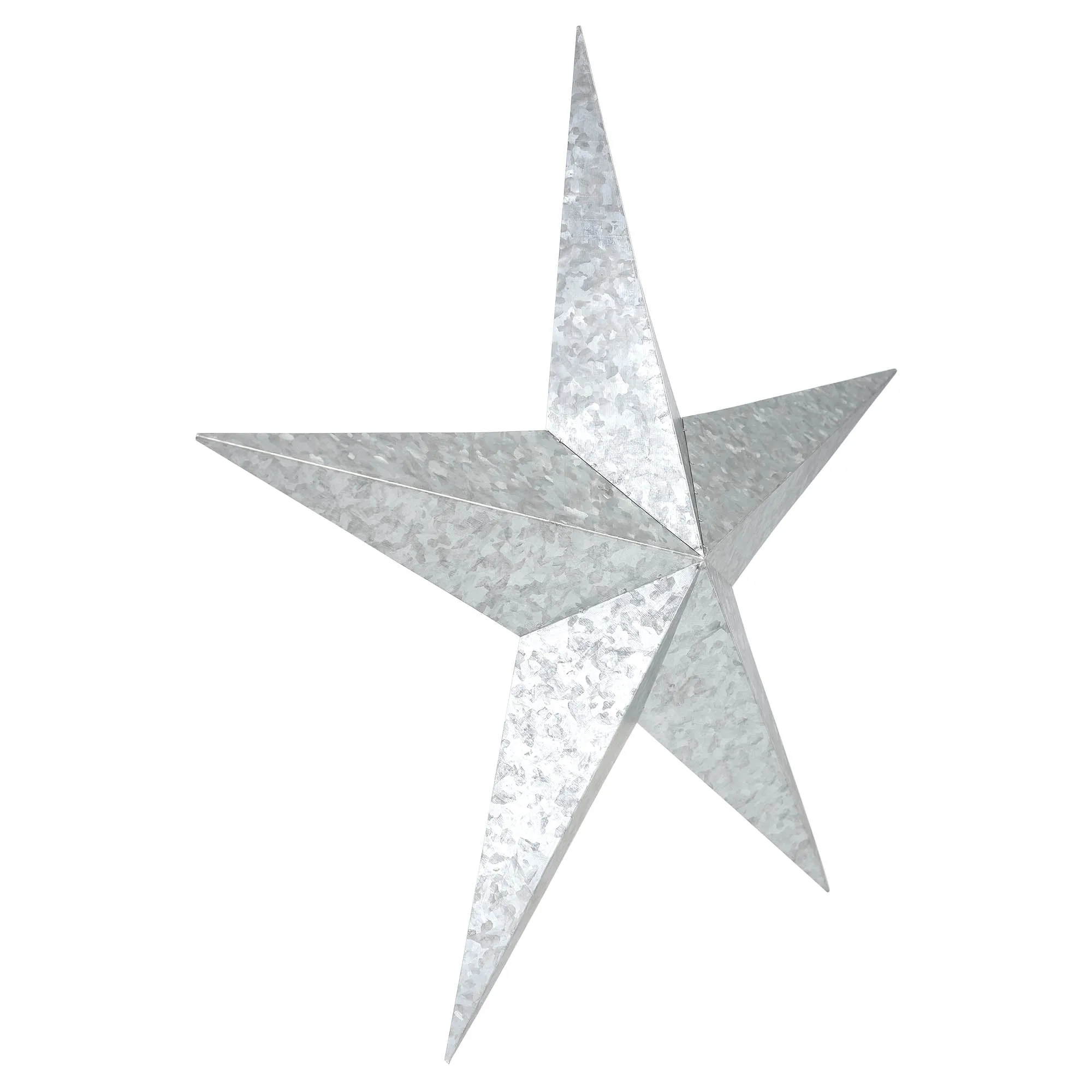Faceted Metal Star Galvanized Wall Hanging 24x24