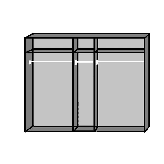 Harmony 5 Doors 3 Mirrors White Wardrobe