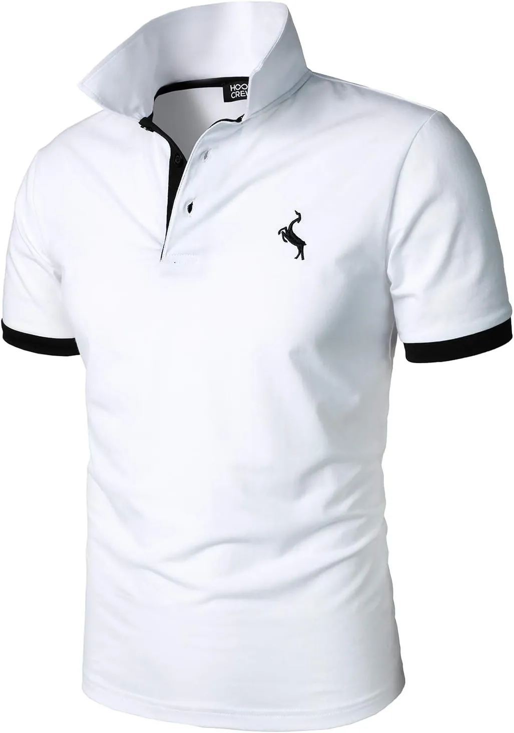HOOD CREW Men??s Classic Polo Shirt Short Sleeve Shirts Lightweight Casual Tops