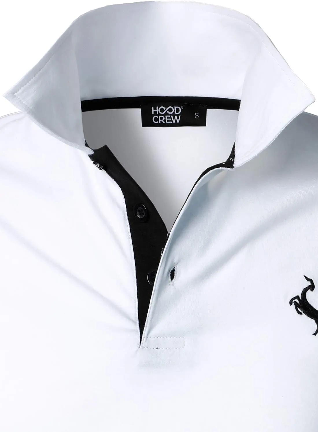 HOOD CREW Men??s Classic Polo Shirt Short Sleeve Shirts Lightweight Casual Tops