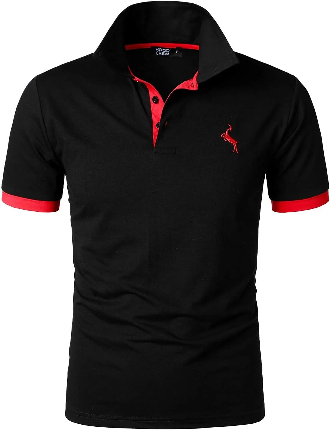 HOOD CREW Men??s Classic Polo Shirt Short Sleeve Shirts Lightweight Casual Tops