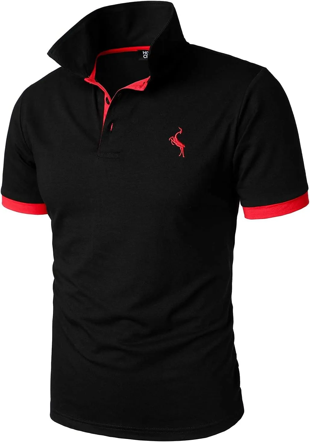HOOD CREW Men??s Classic Polo Shirt Short Sleeve Shirts Lightweight Casual Tops