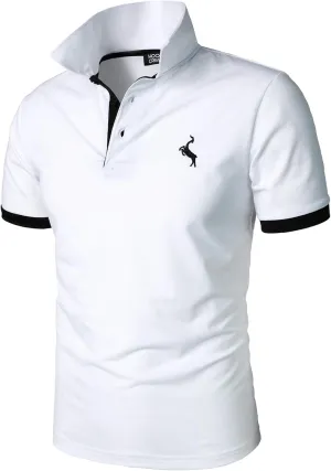 HOOD CREW Men??s Classic Polo Shirt Short Sleeve Shirts Lightweight Casual Tops