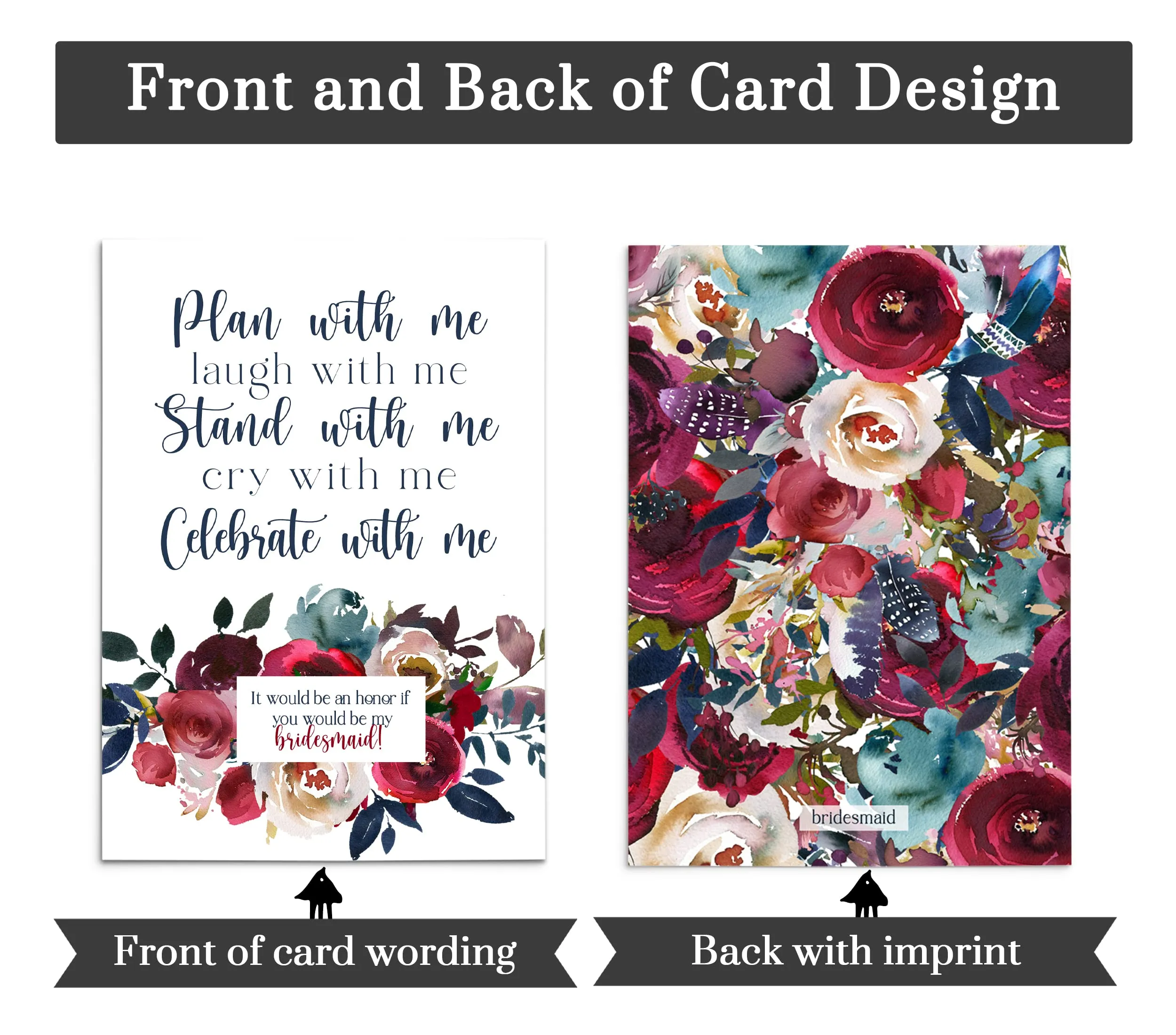Indigo Floral Bridesmaid & Honor Scratch-Offs (7-Pack)