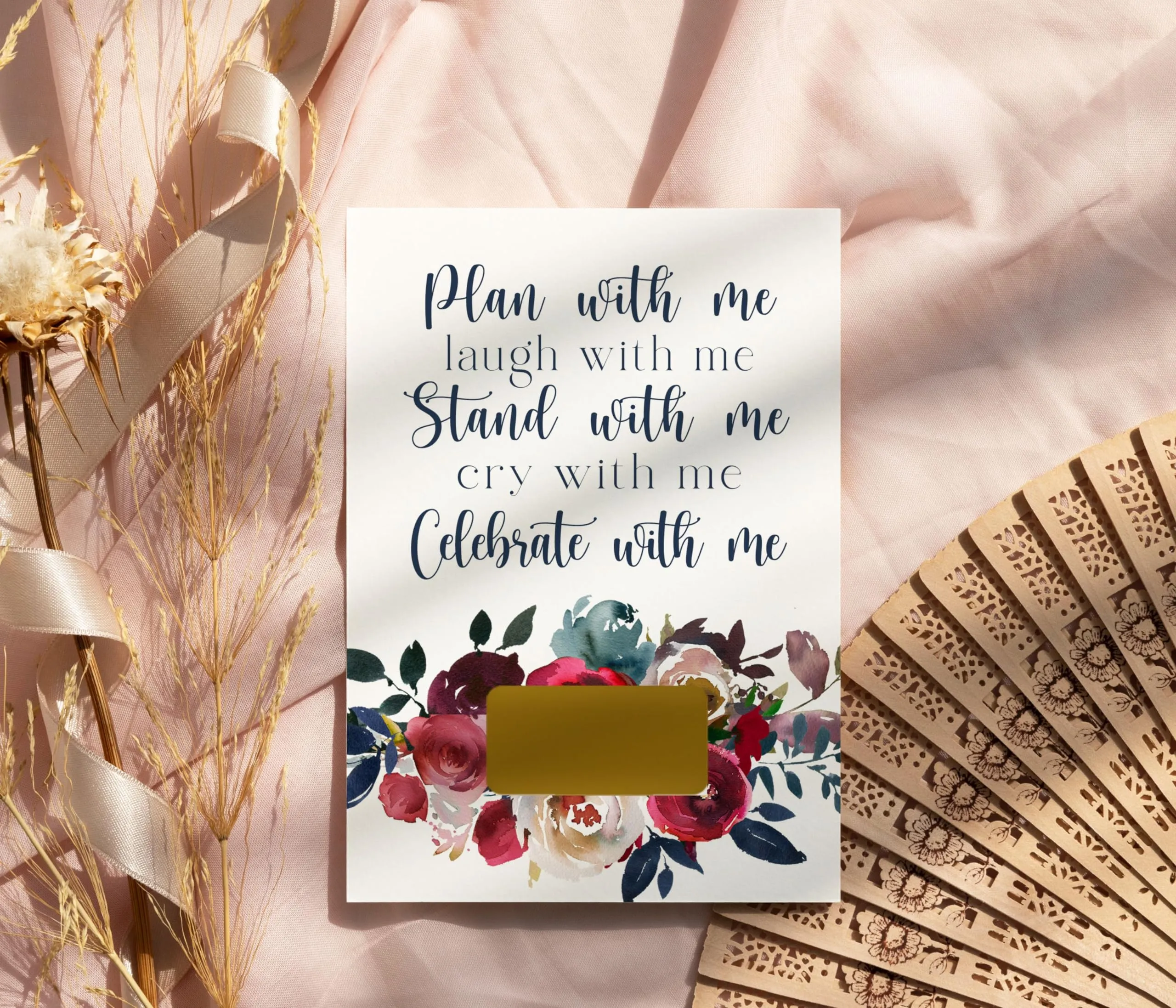 Indigo Floral Bridesmaid & Honor Scratch-Offs (7-Pack)