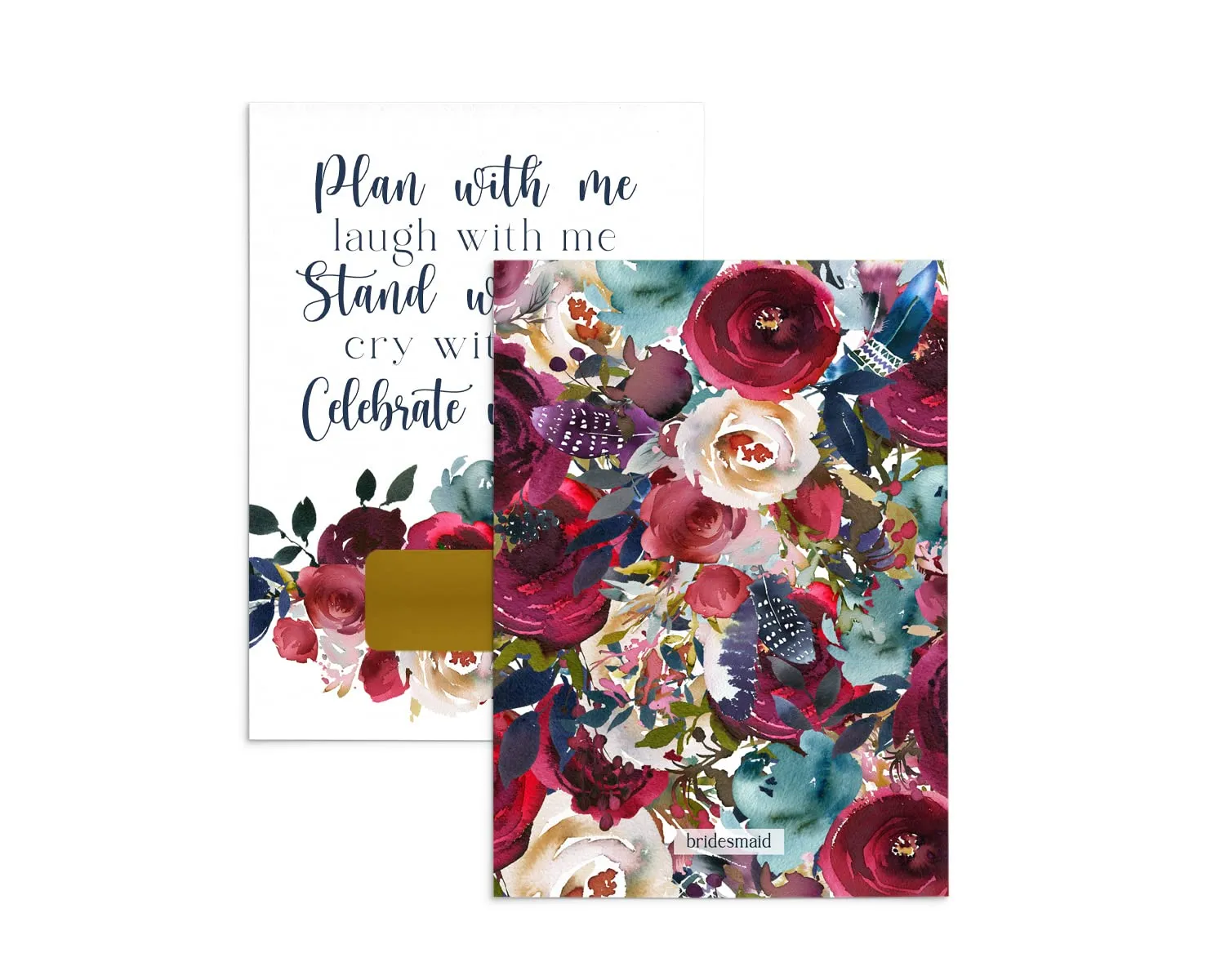 Indigo Floral Bridesmaid & Honor Scratch-Offs (7-Pack)