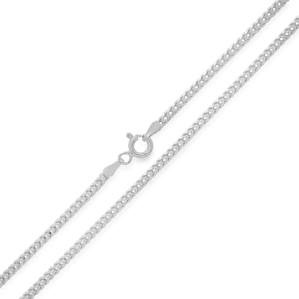 Italian Sterling Silver Box Franco Chain Necklace