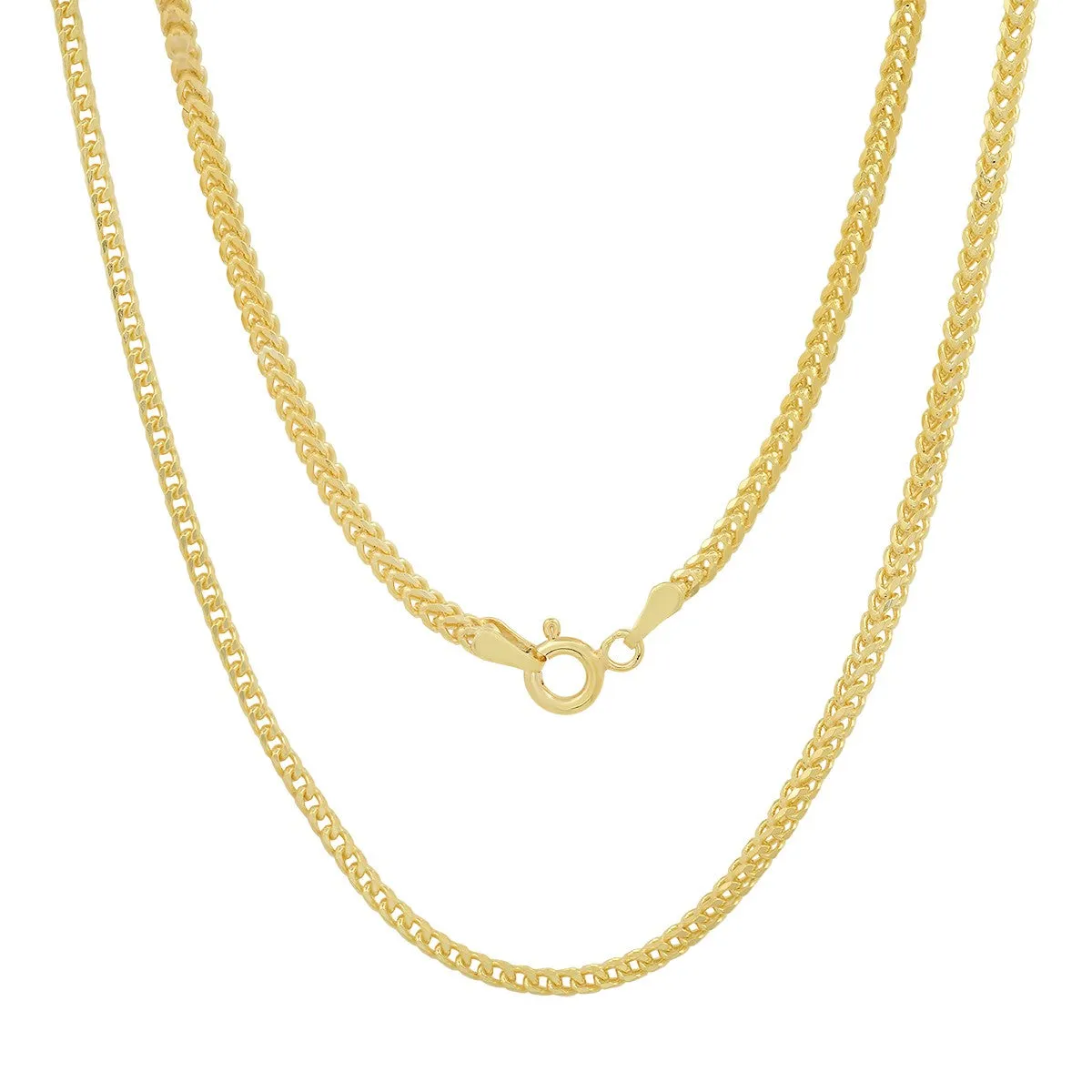Italian Sterling Silver Box Franco Chain Necklace