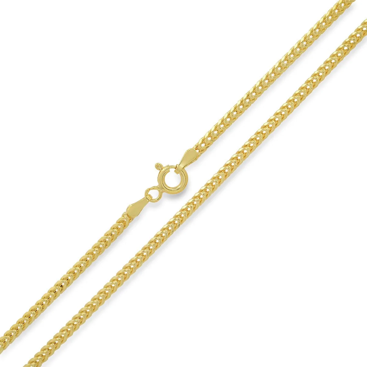 Italian Sterling Silver Box Franco Chain Necklace