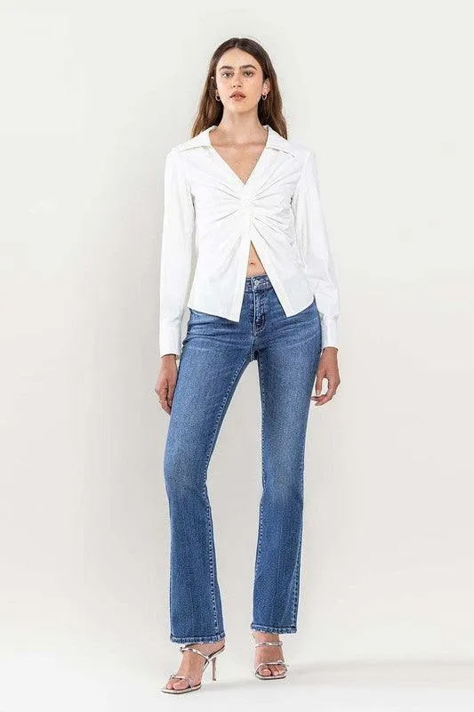 Jacqueline Low Rise Slim Bootcut Jeans