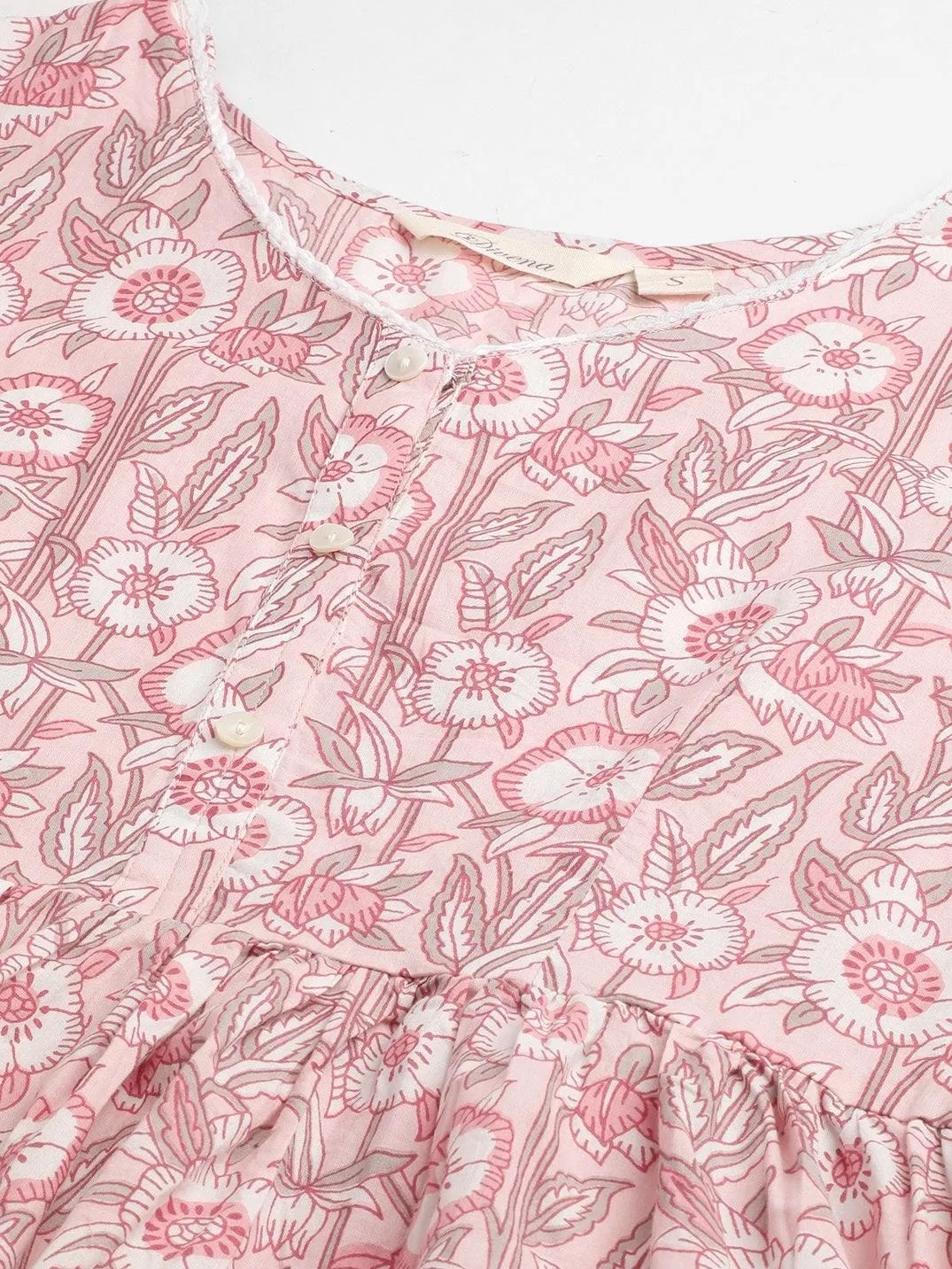Jashvi baby pink Cotton Peplum Top