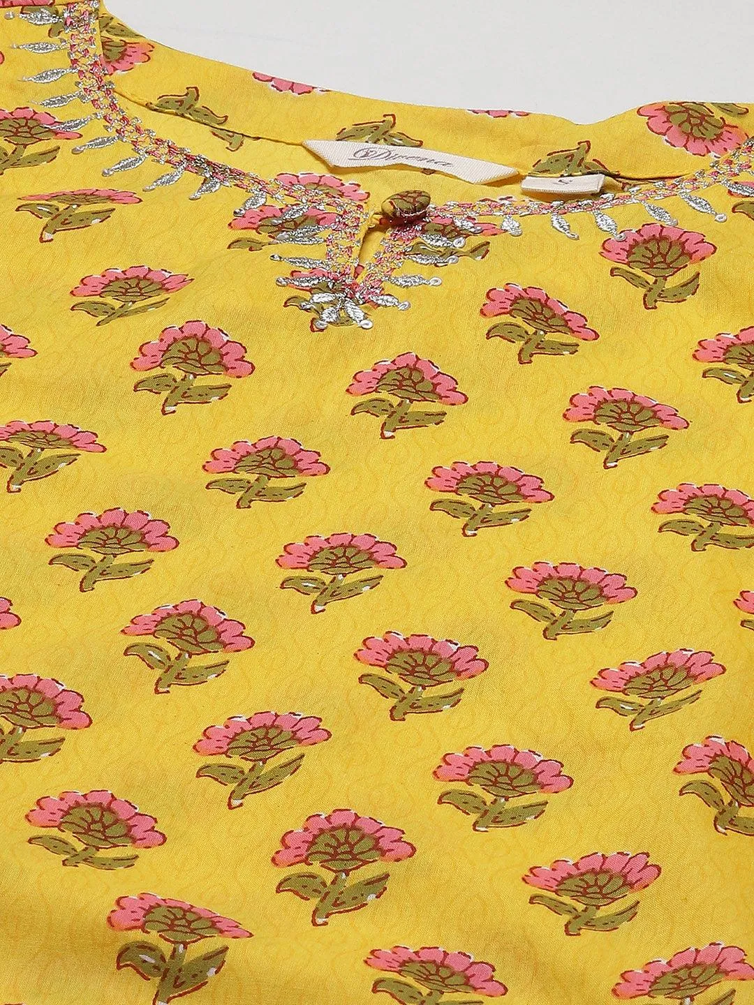 Jashvi Yellow Printed Kurta with Lahariya Sharara and Ruffled Dupatta Set