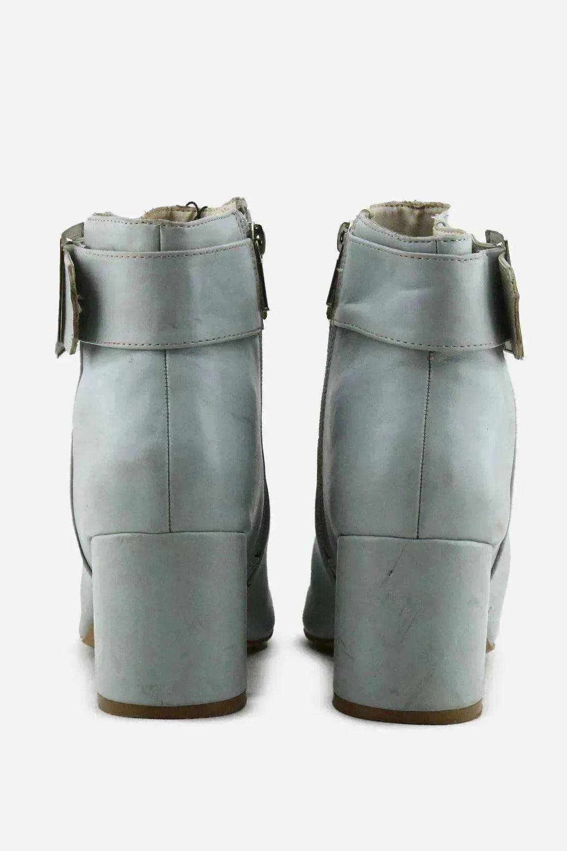 Jenny Fairy Zipper Block Heels Ankle Boots | 100% Authentic Leather