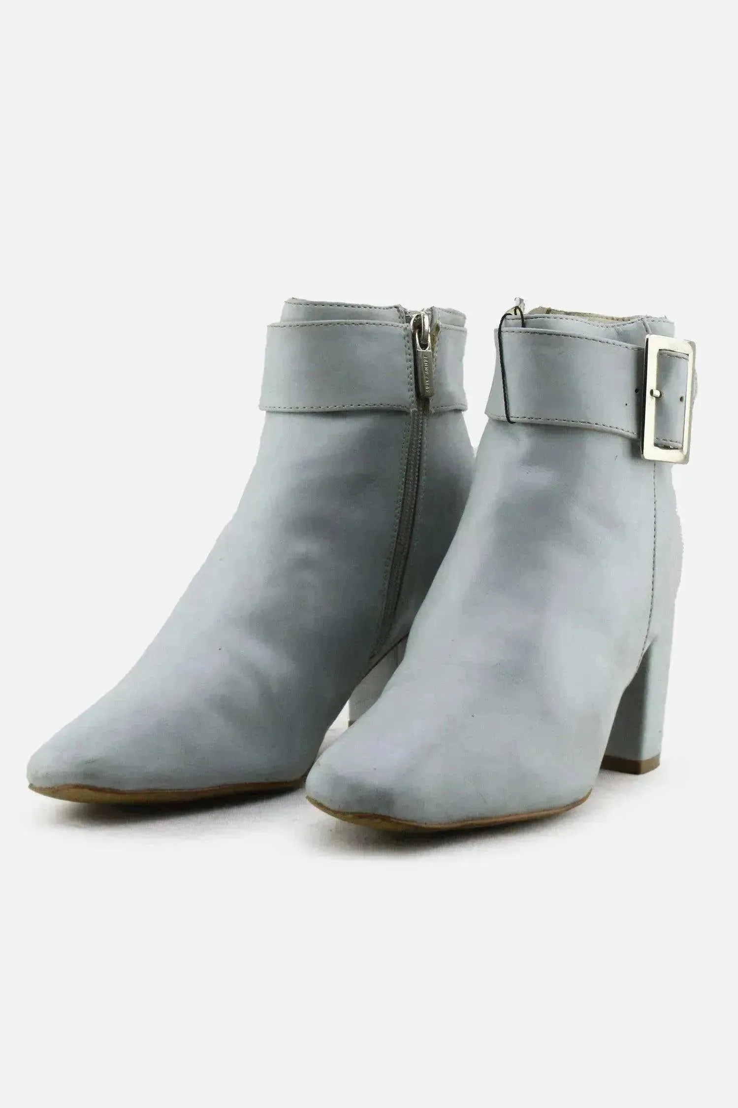Jenny Fairy Zipper Block Heels Ankle Boots | 100% Authentic Leather