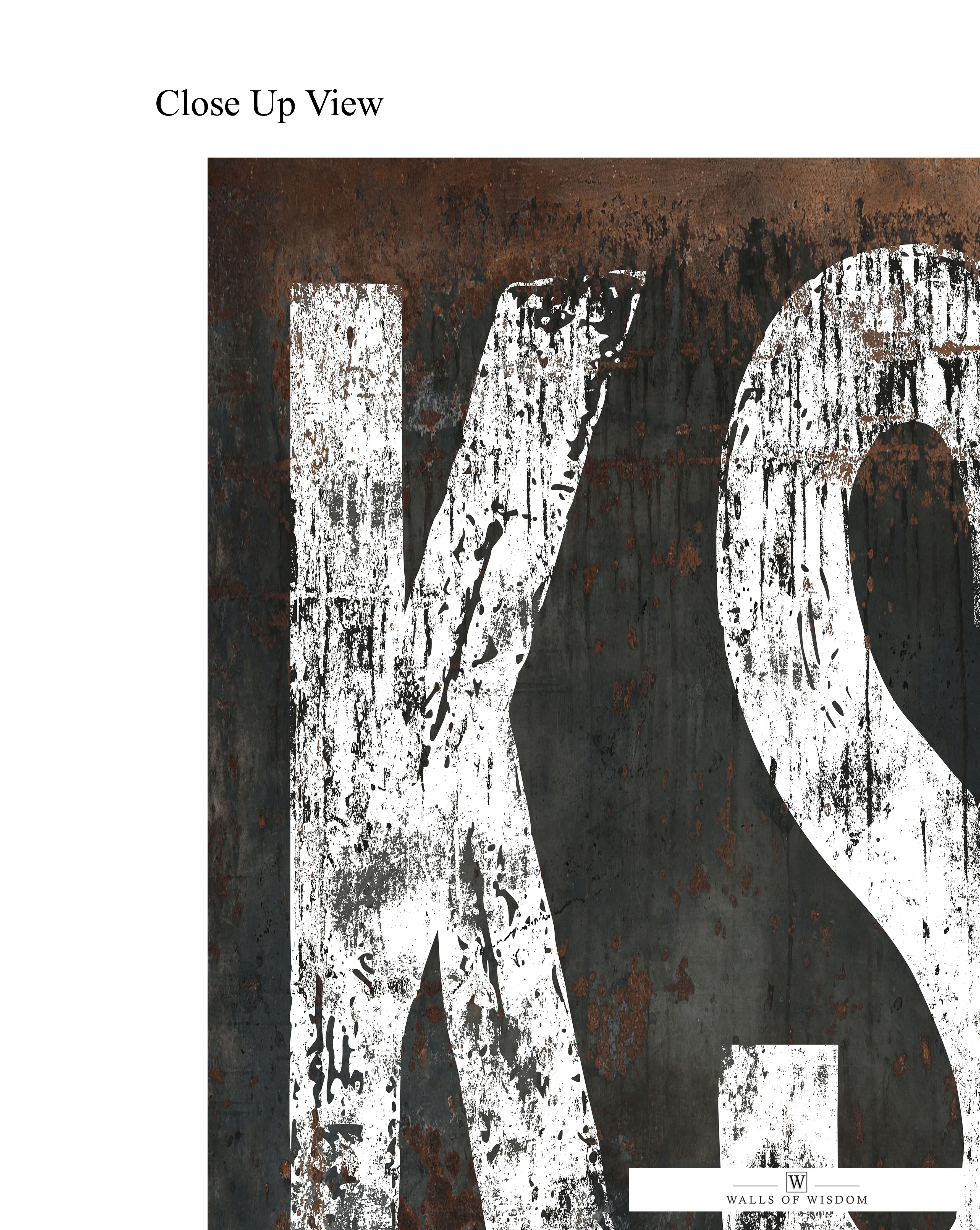 Kansas State Typographic Poster Print - KS Home State Sign Rustic Western Wall Art