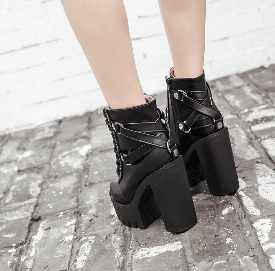 Lace Up Soft Punk Ankle Boots