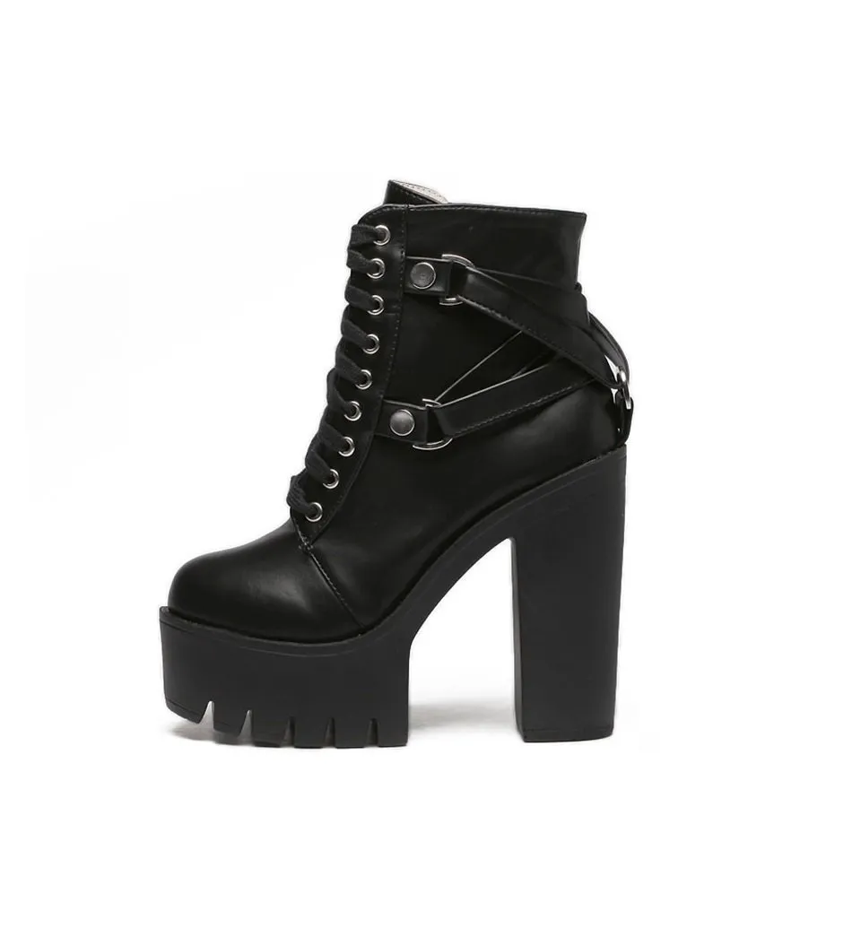 Lace Up Soft Punk Ankle Boots