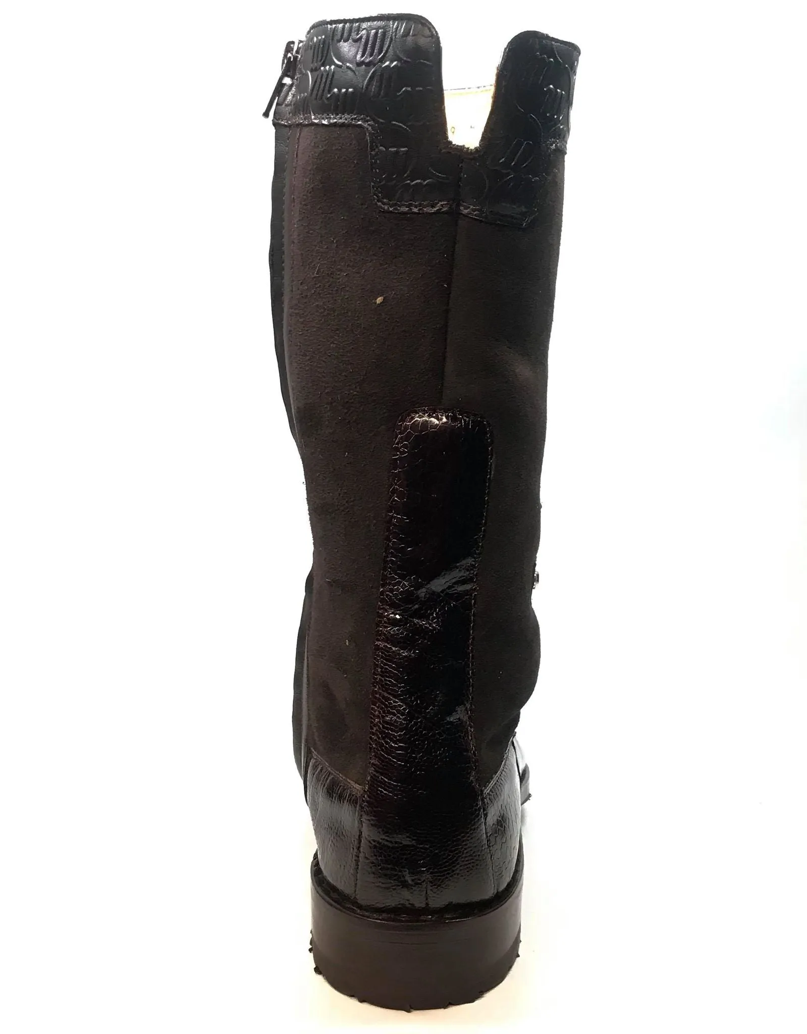 Mauri "Masculine" 2842 Brown Alligator/Ostrich Leg Dress Boots