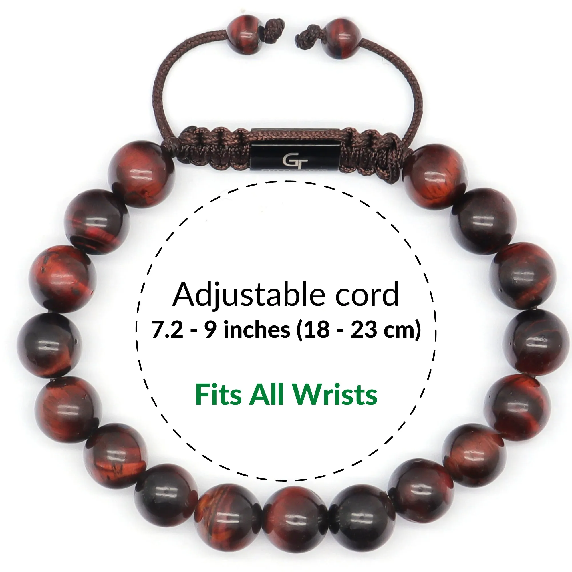 Men's RED TIGER EYE Beaded Bracelet