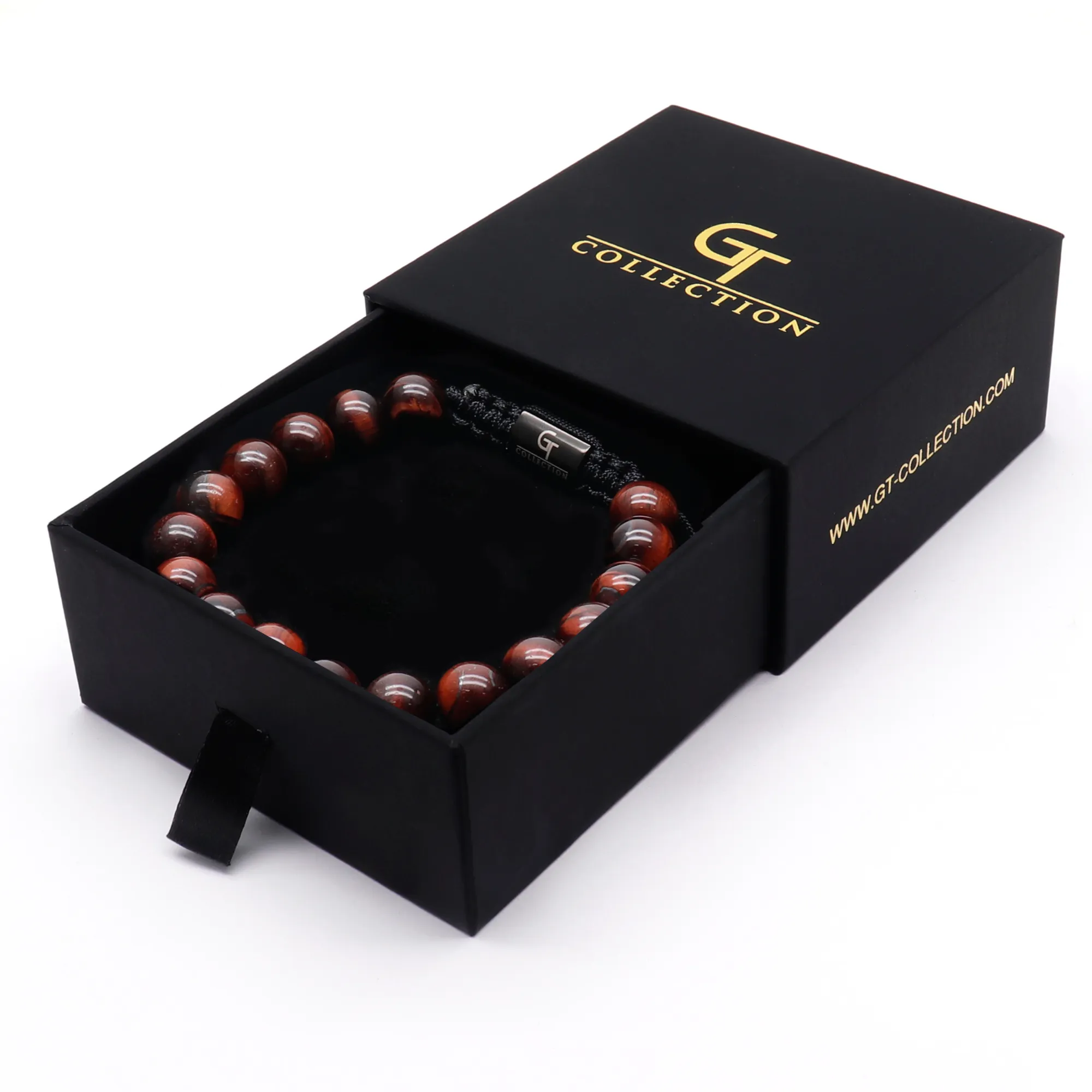 Men's RED TIGER EYE Beaded Bracelet