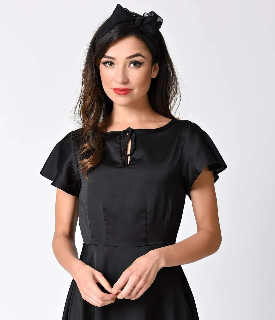 MissShorthair 50s Chiffon Scarf Sheer Square Neck Head Scarf for Women