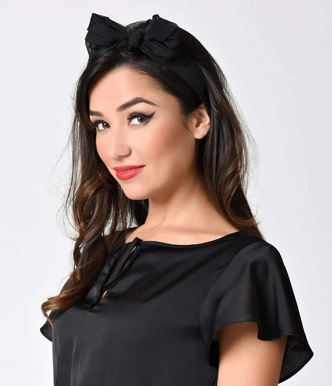 MissShorthair 50s Chiffon Scarf Sheer Square Neck Head Scarf for Women
