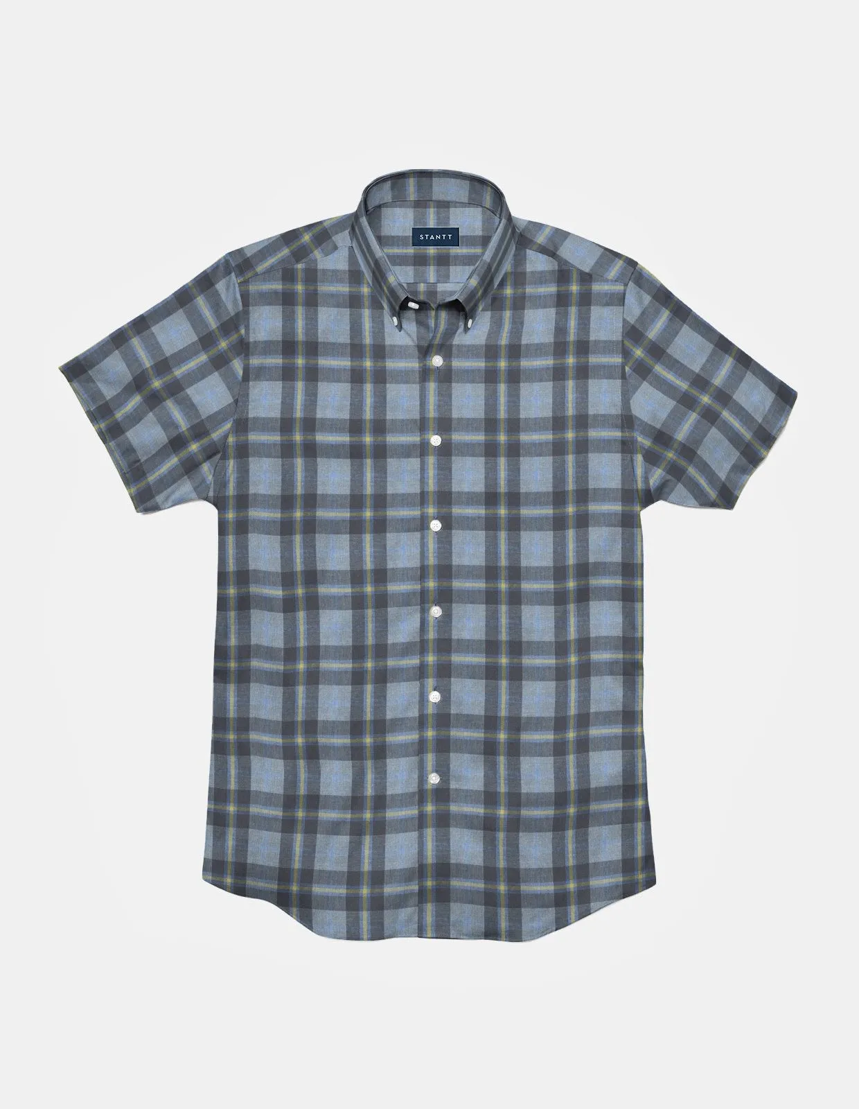 Navy and Blue Cotton Linen Plaid