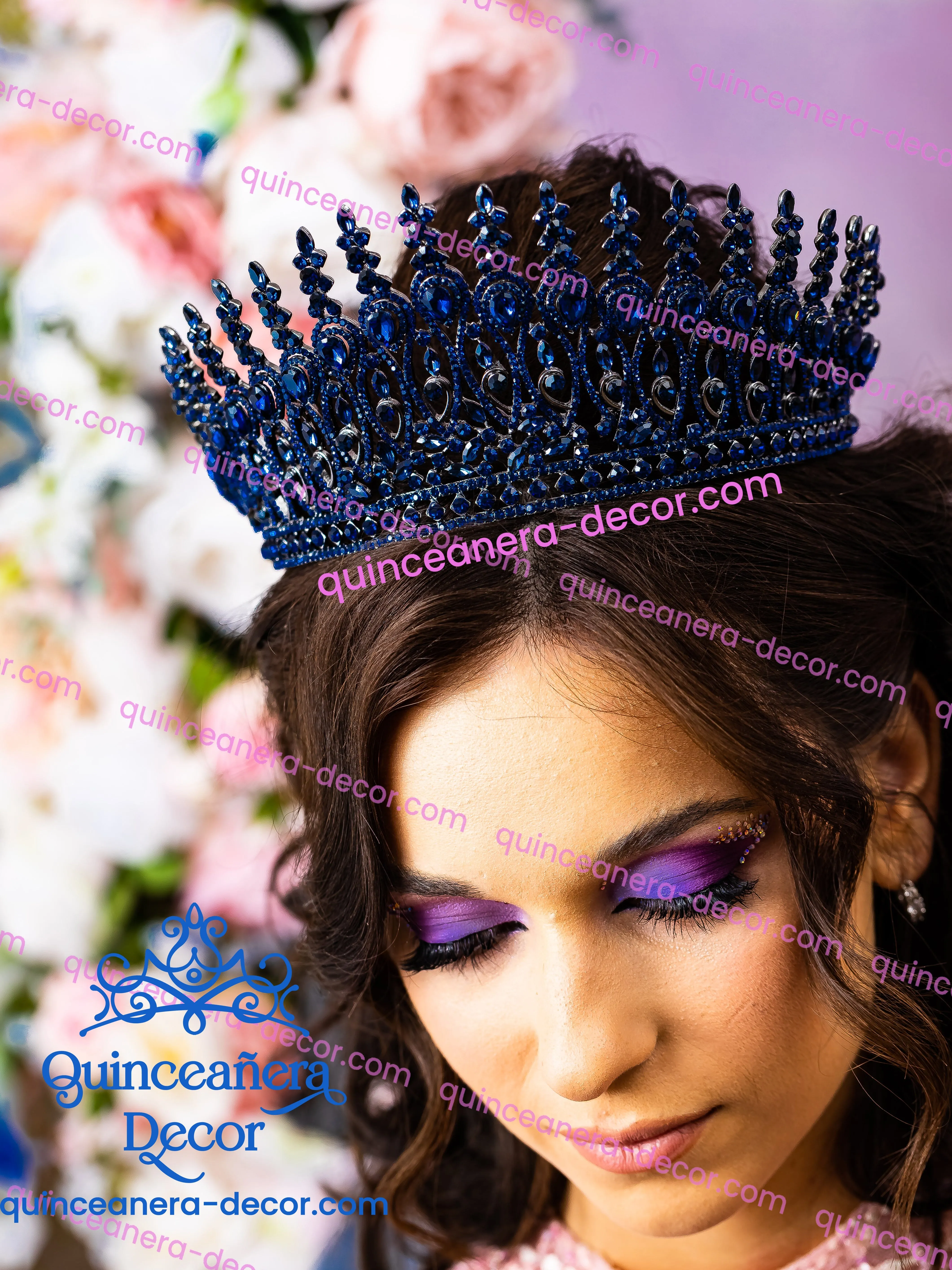 Navy blue with gold quinceanera guest book