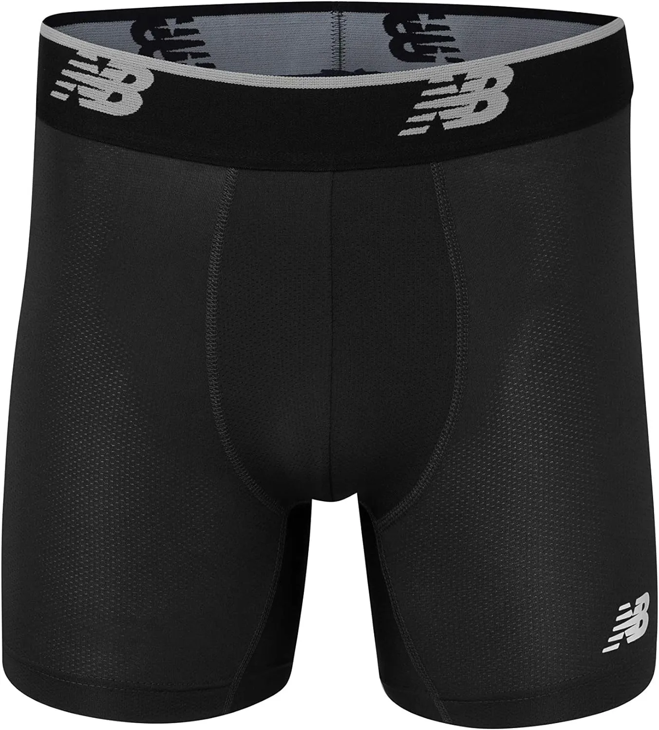 New Balance Men's Mesh Jersey Performance Wicking No Fly Boxer Briefs Underwear (4 Pack)