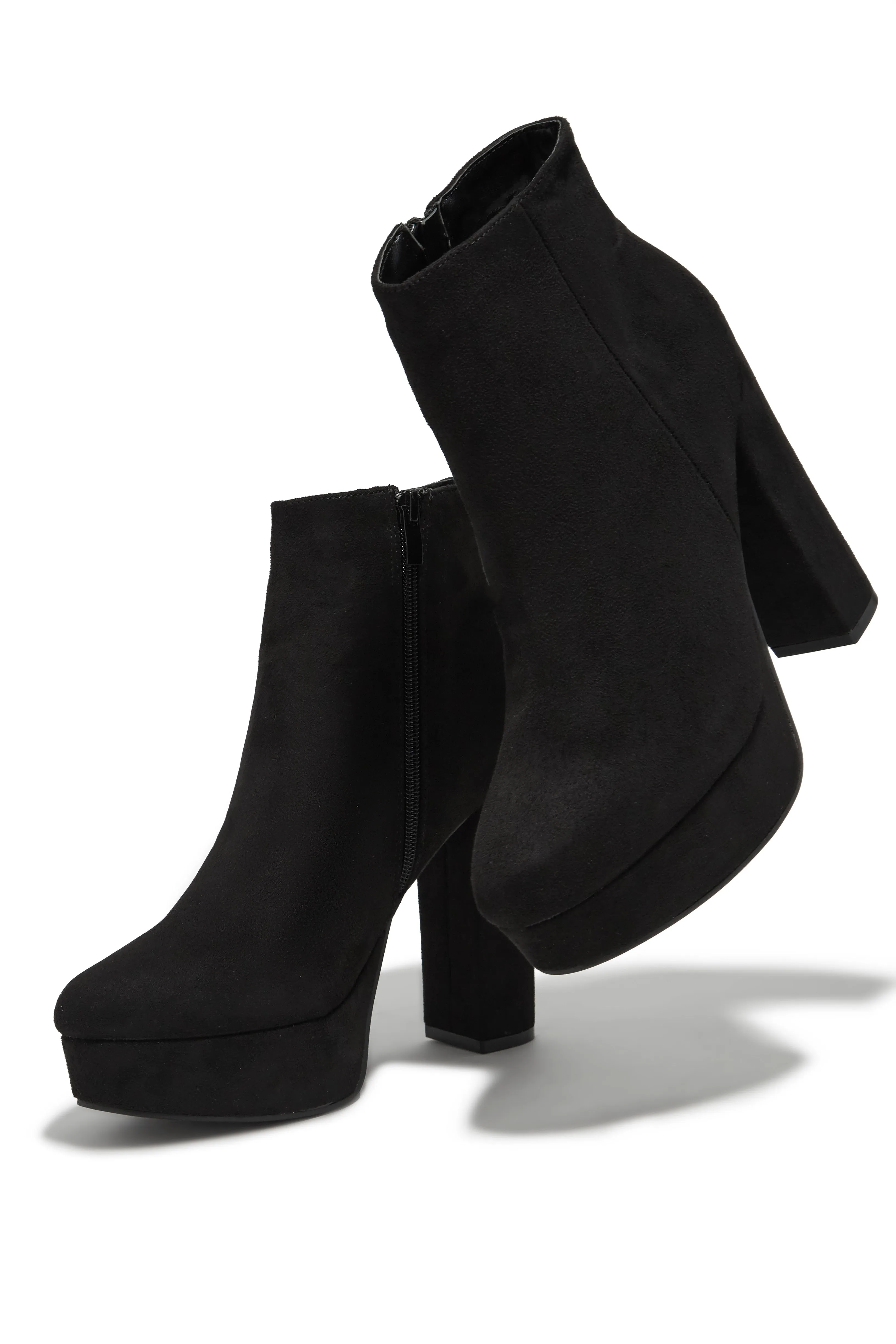 Oaklynn Platform Ankle Boots - Black Suede