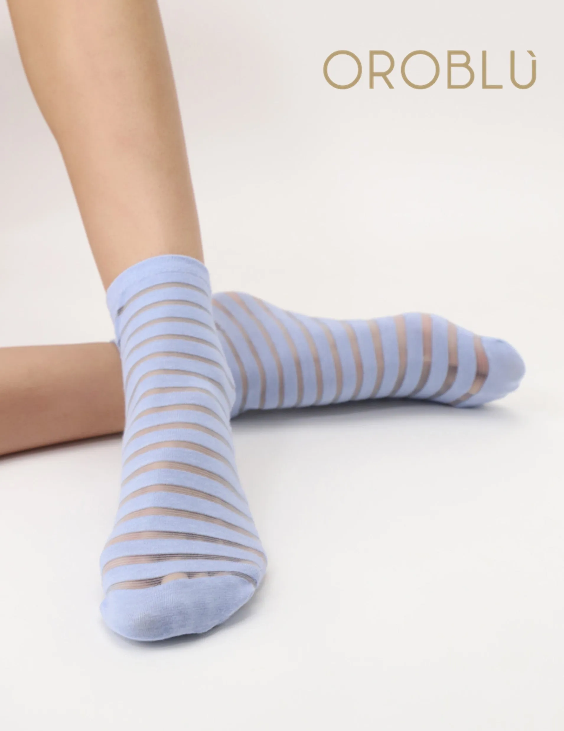 Oroblu Sale Section Ankle Socks (Twin Pack) Blue/White