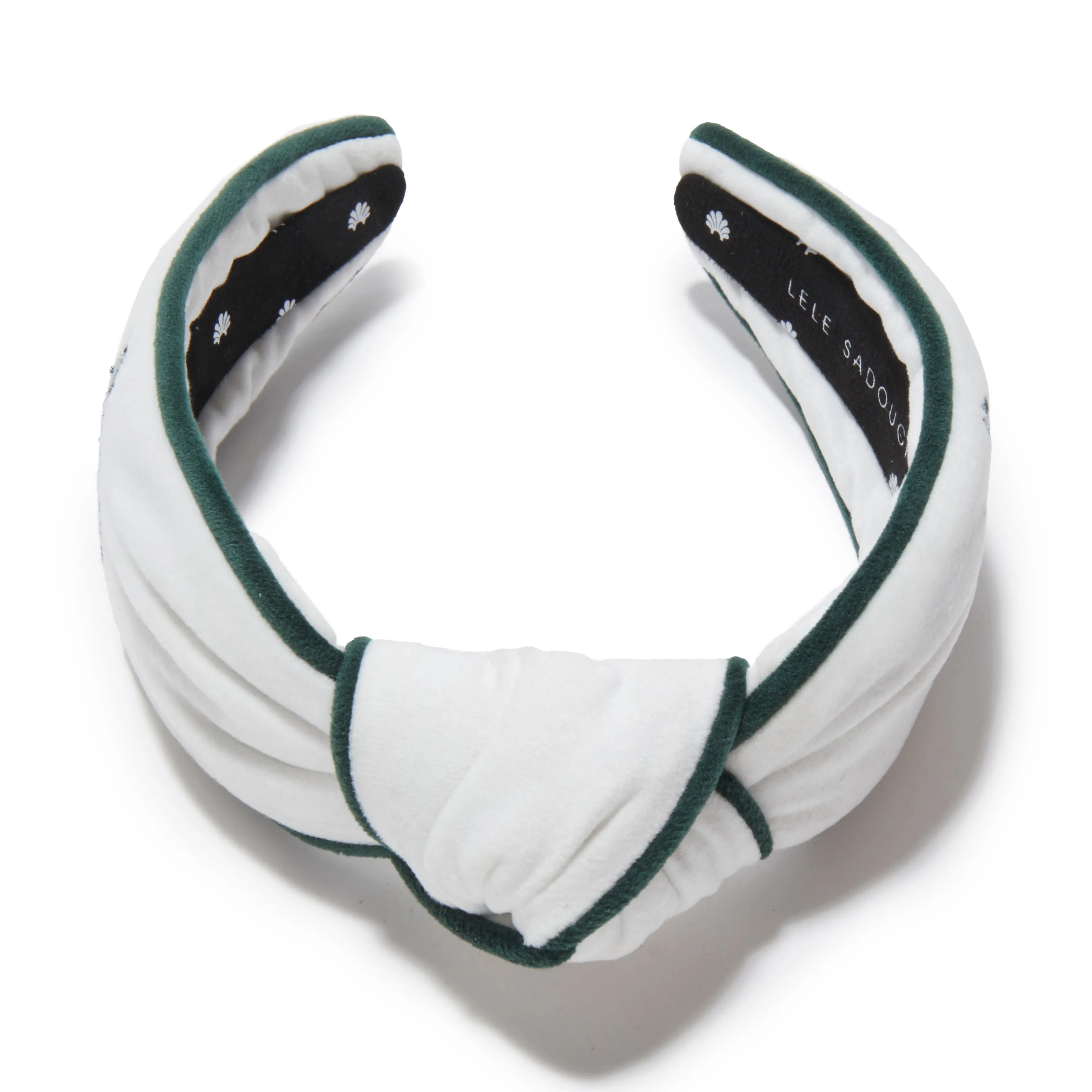 PHILADELPHIA EAGLES LELE SADOUGHI X NFL IVORY EMBROIDERED KNOTTED HEADBAND