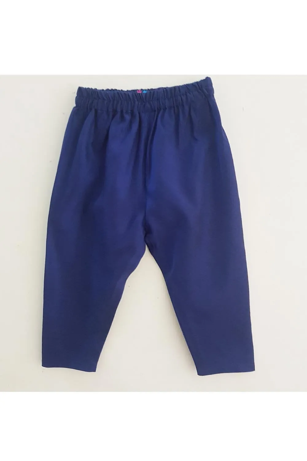 Royal navy blue kurta and pyjama with mask