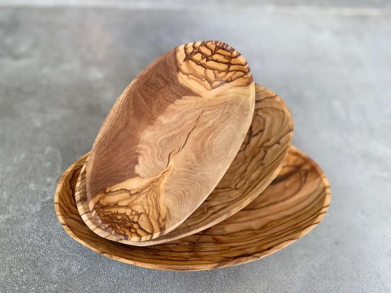 Set of Olive Wood Plates  (more styles)