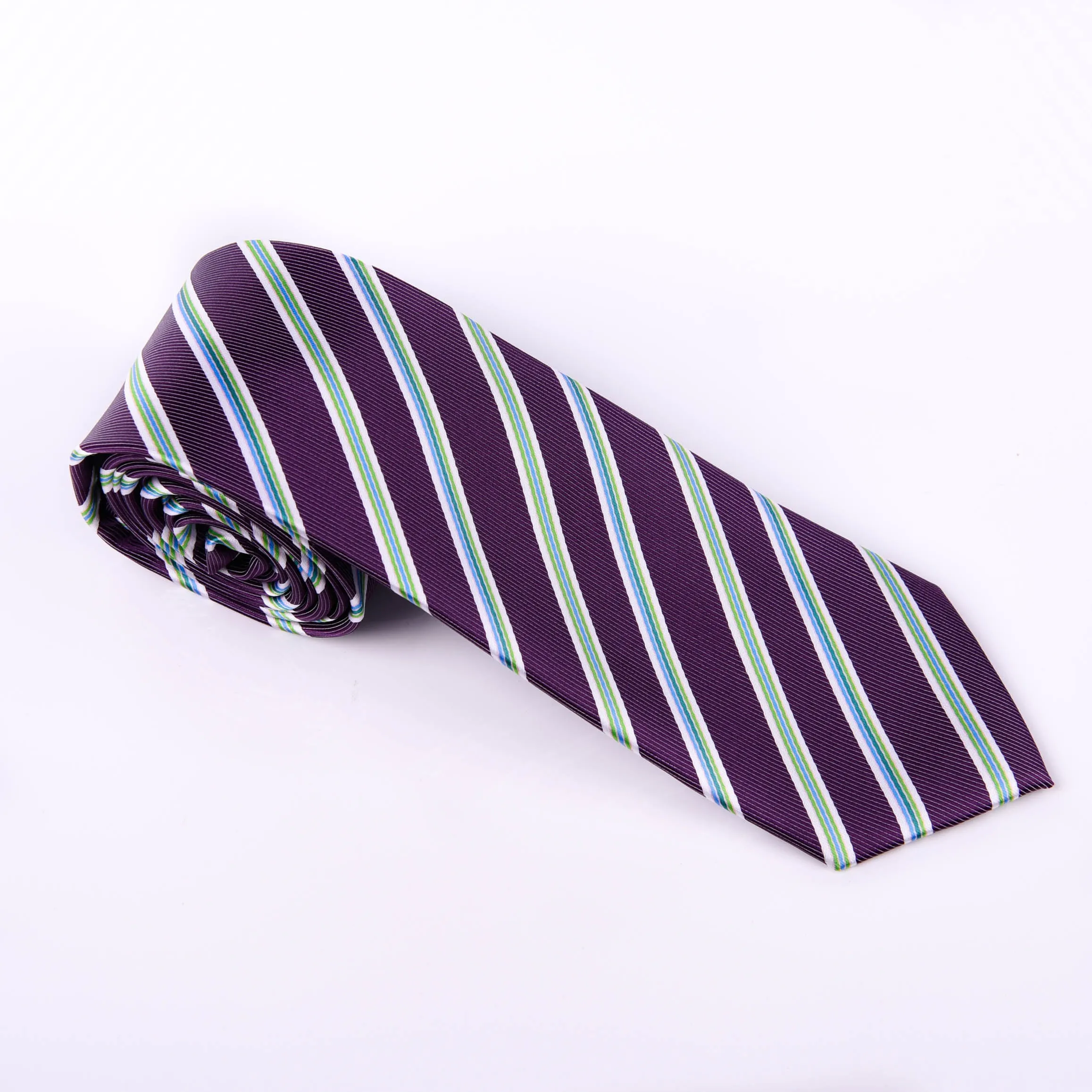 Sexy Purple & Green Formal Business Striped 3 Inch Tie Mens Professional Fashion