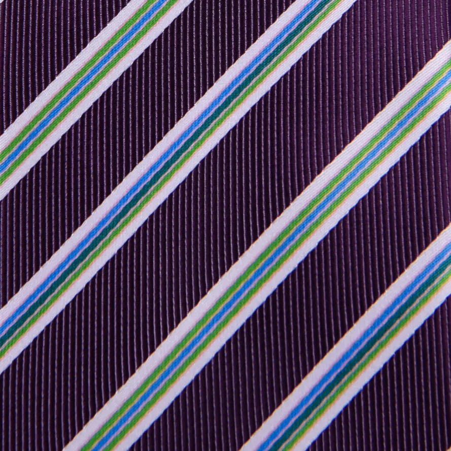 Sexy Purple & Green Formal Business Striped 3 Inch Tie Mens Professional Fashion