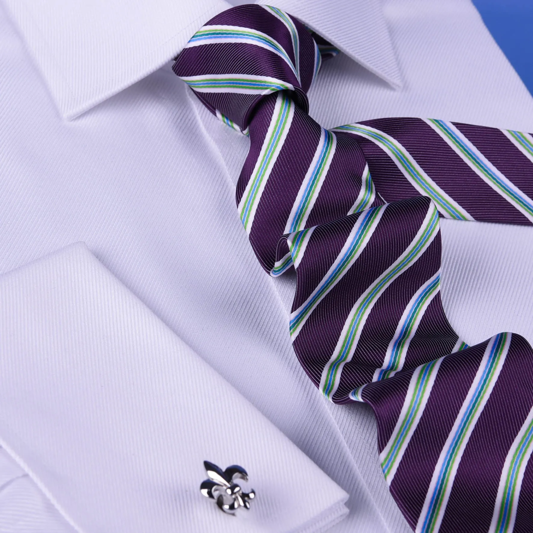 Sexy Purple & Green Formal Business Striped 3 Inch Tie Mens Professional Fashion