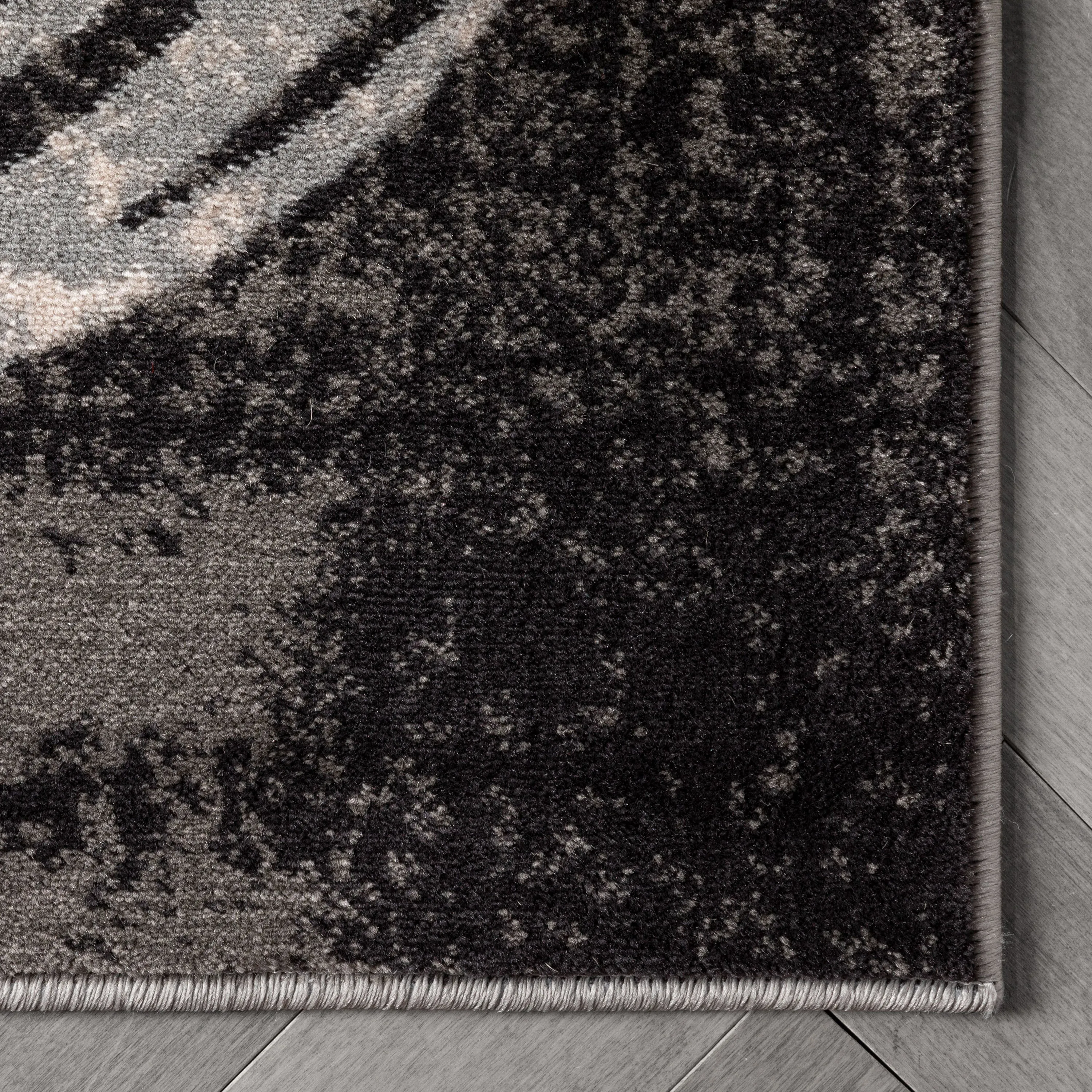 Shai Modern Geometric Grey Green Rug