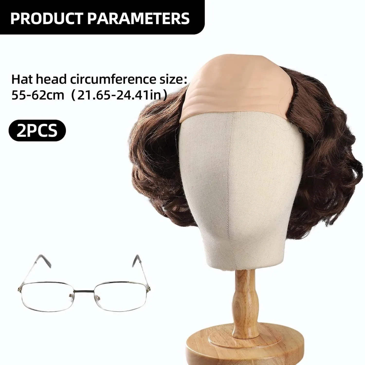 Short Curly Old Man Bald Cap Wig Mad Brown Scientist Synthetic Balding Halloween Anime Cosplay Costume Wigs