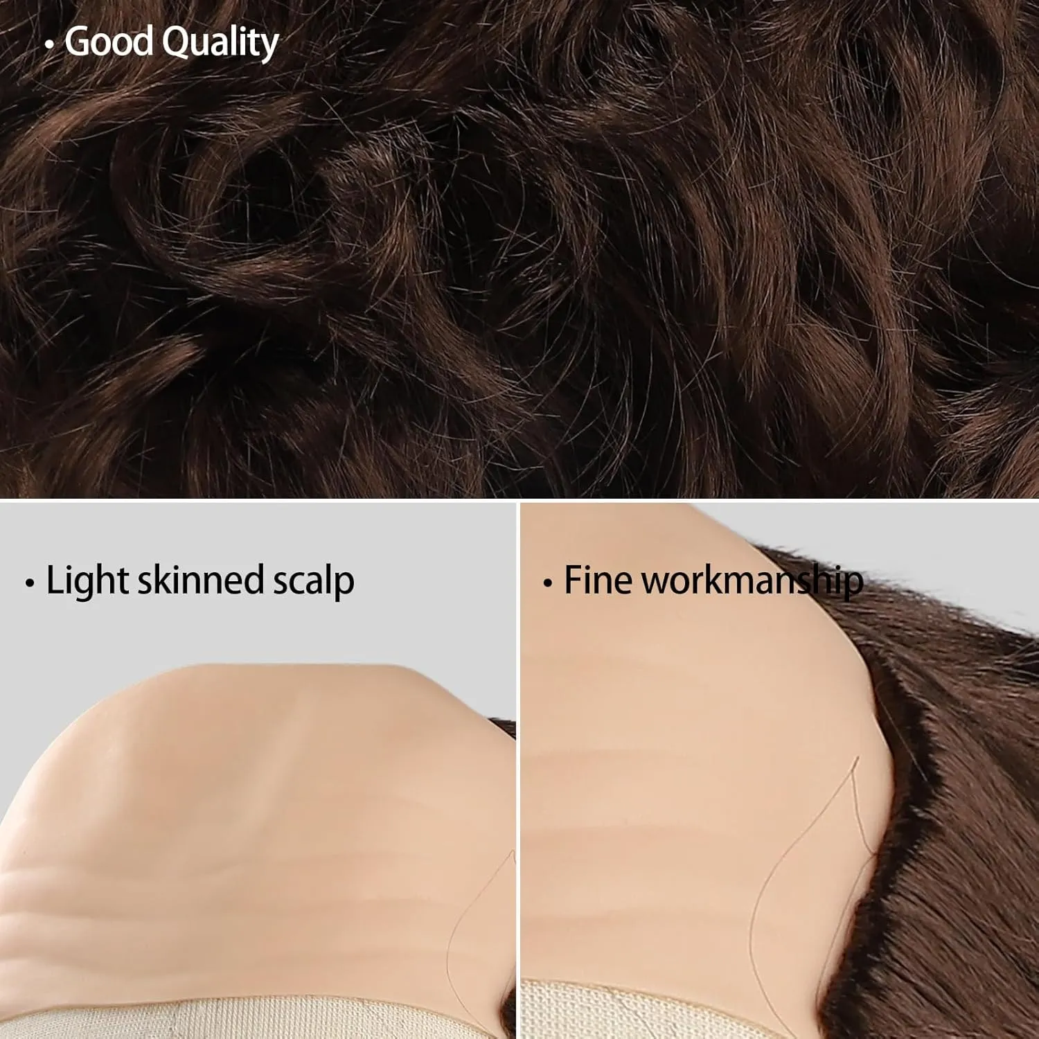 Short Curly Old Man Bald Cap Wig Mad Brown Scientist Synthetic Balding Halloween Anime Cosplay Costume Wigs